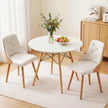 Artiss Dining Table and Chairs Set 3PCS 90cm 2 Seater Round Dining Set for Kitchen, Apartment, Dining Room White