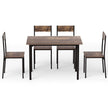 Artiss Dining Table and Chairs Set of 5 Compact Kitchen Furniture Rustic Brown