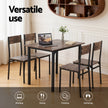 Artiss Dining Table and Chairs Set of 5 Compact Kitchen Furniture Rustic Brown