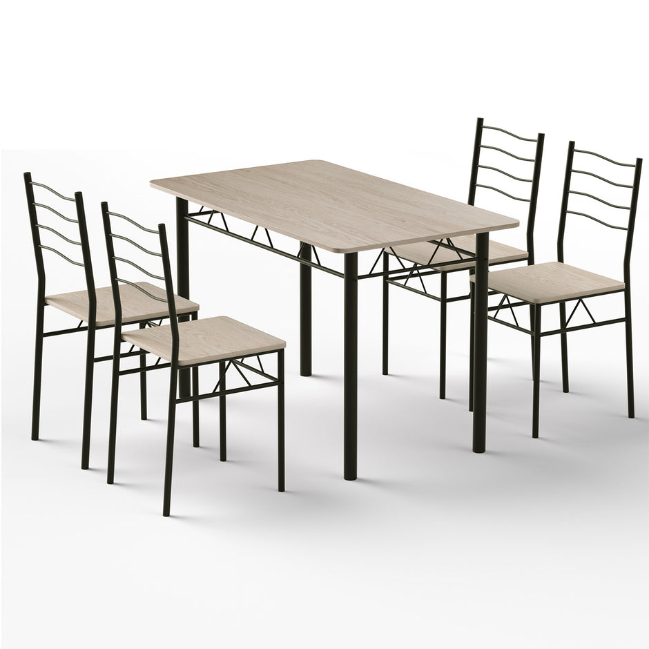 Artiss Dining Table and Chairs Set of 5 Compact Kitchen Furniture Modern Oak
