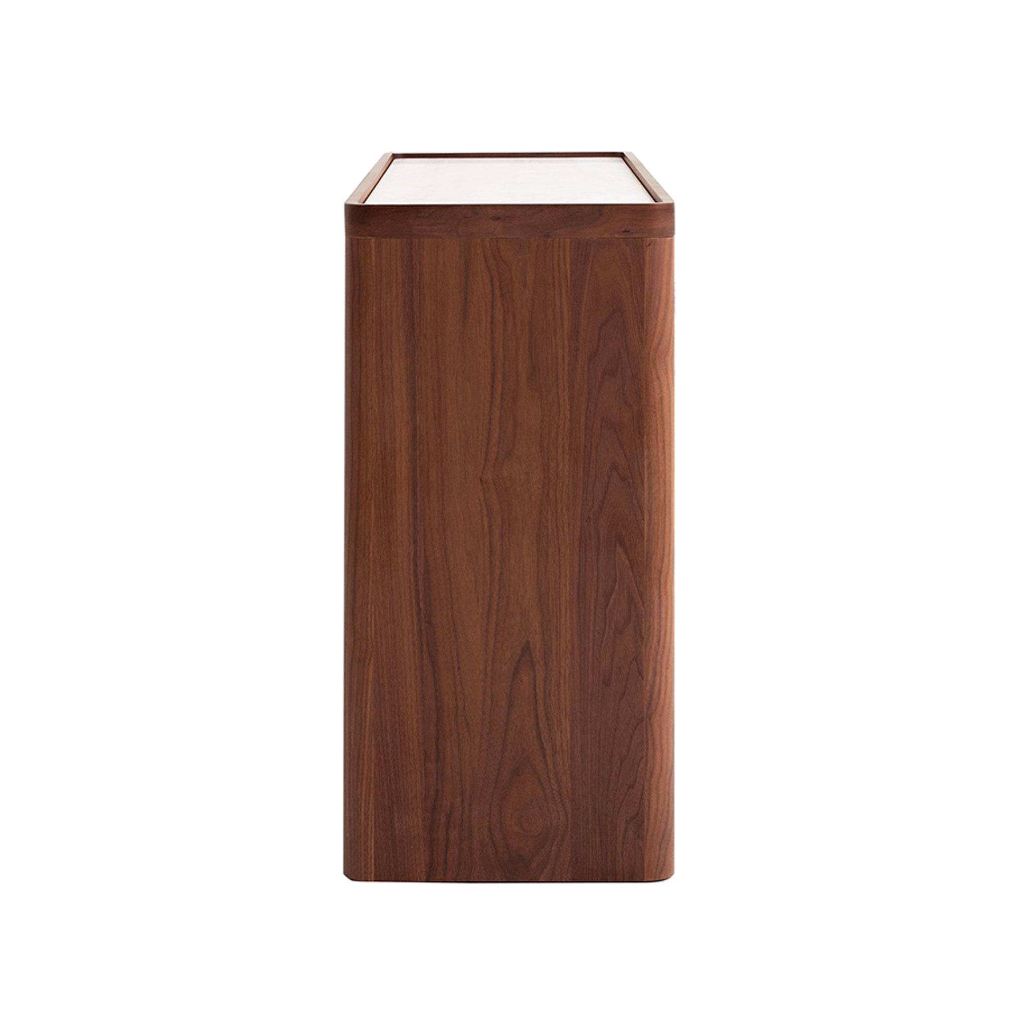 CDT10242-IG Glass Top Chest of Drawer - Walnut