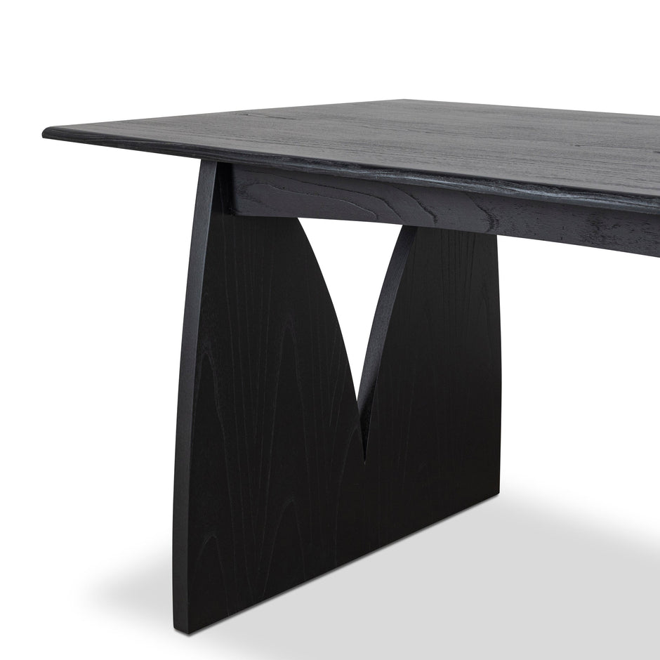 CDT10258-NI 1.8m Elm Dining Table - Full Black