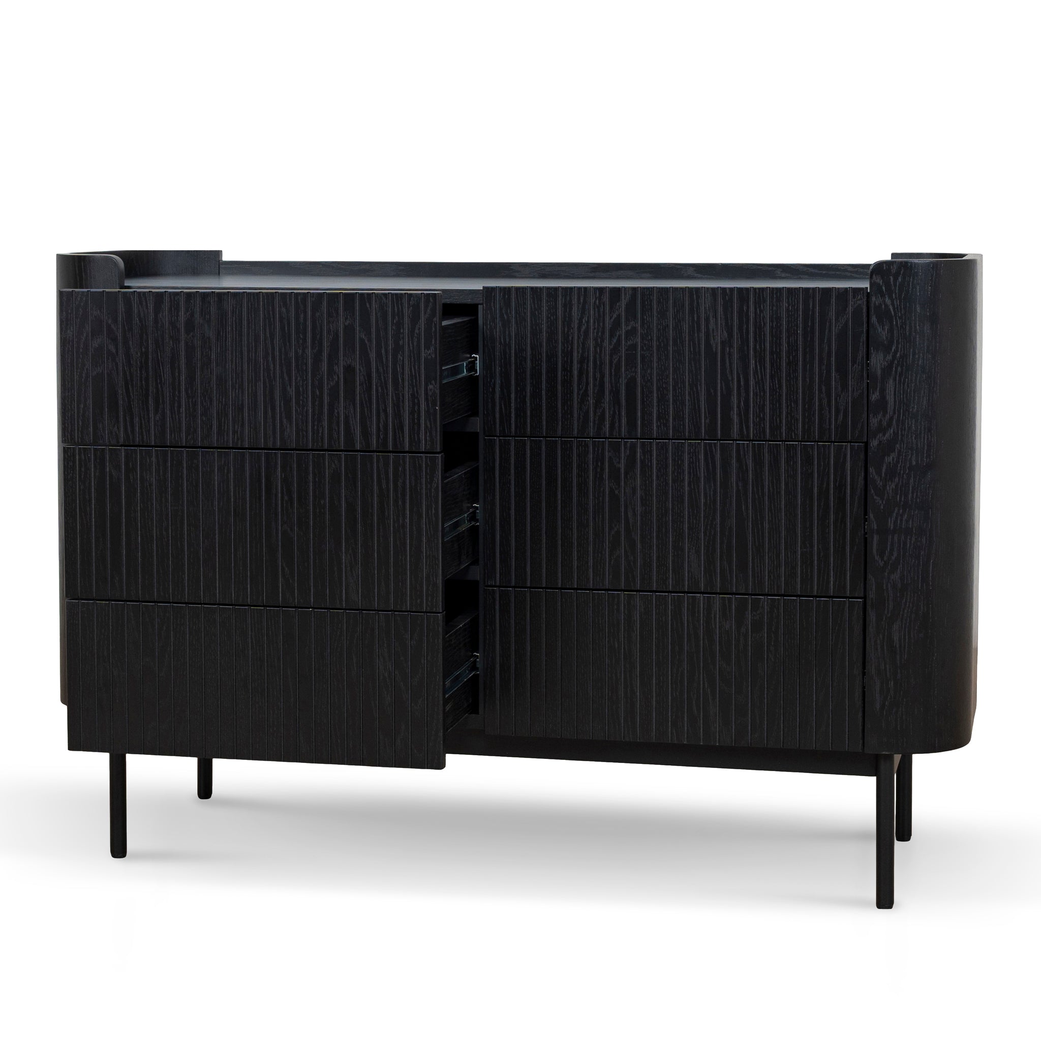 CDT10379-KD 1.2m Chest of Drawers - Full Black