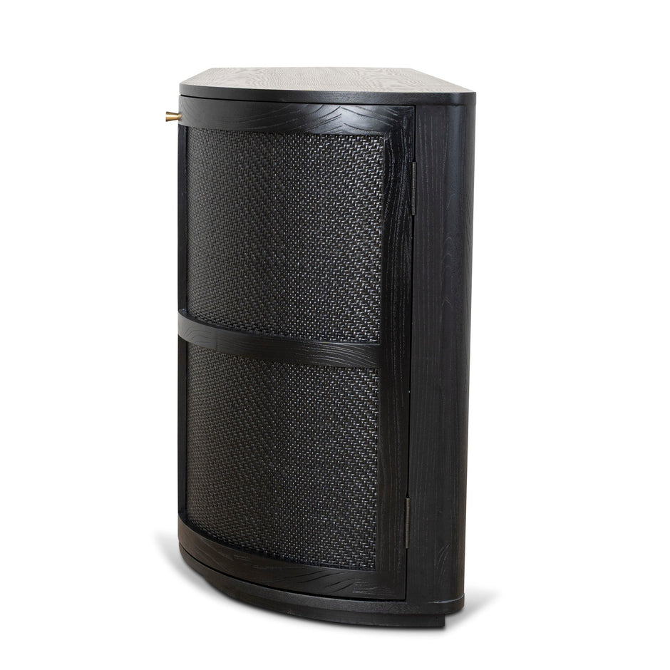 CDT10428-NI 1.55m Rattan Home Office Desk - Full Black