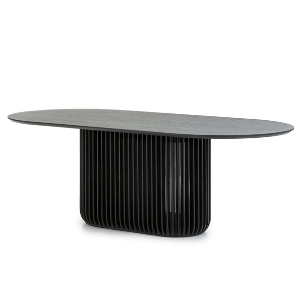 CDT10671-CU 2.2m Oval Dining Table - Black Stain