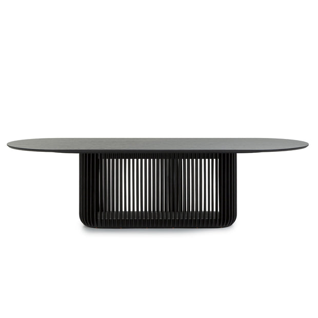 CDT10673-CU 2.8m Oval Dining Table - Black Stain
