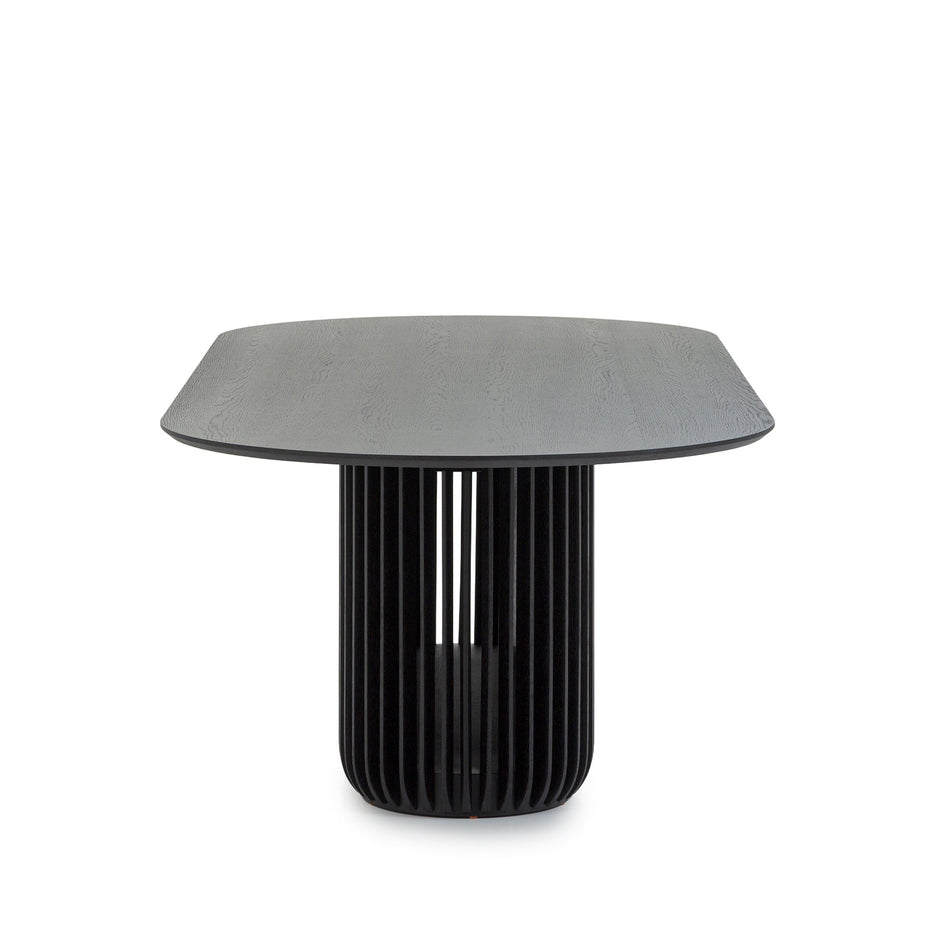 CDT10673-CU 2.8m Oval Dining Table - Black Stain