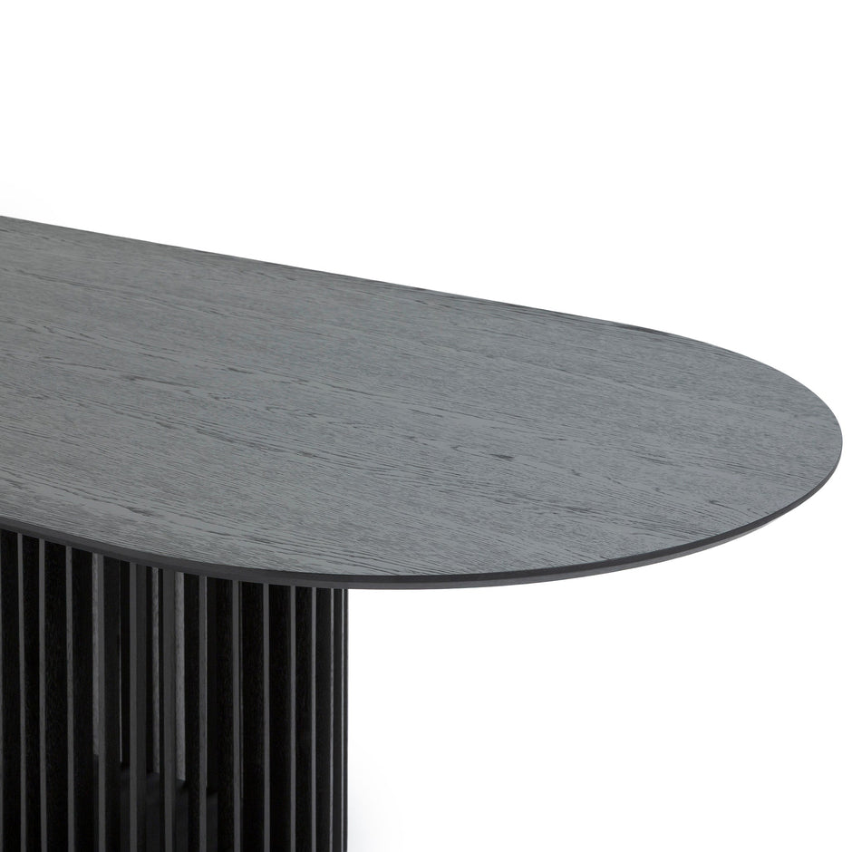 CDT10673-CU 2.8m Oval Dining Table - Black Stain