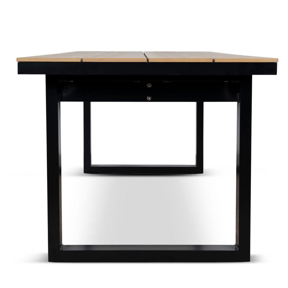 CDT12054-ID 2.3m Black Outdoor Dining Table - Natural