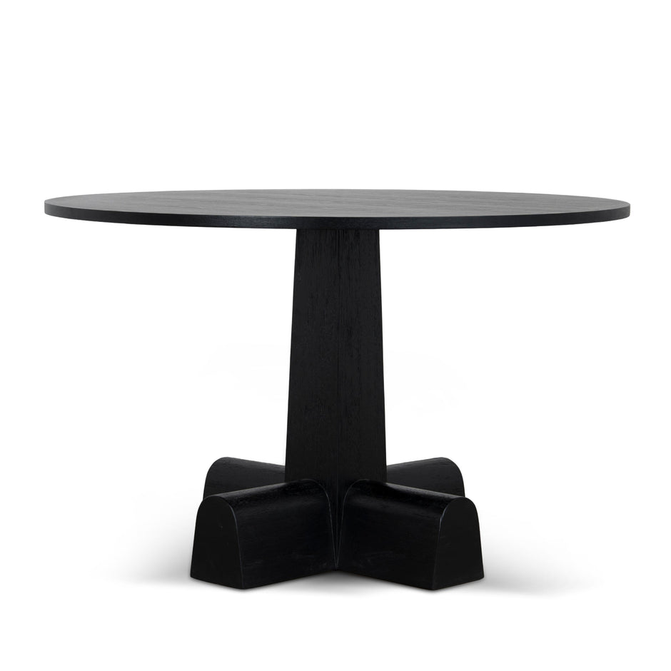 CDT12150-NI 1.2m Round Dining Table - Full Black