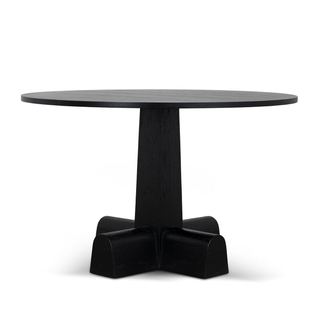 CDT12150-NI 1.2m Round Dining Table - Full Black