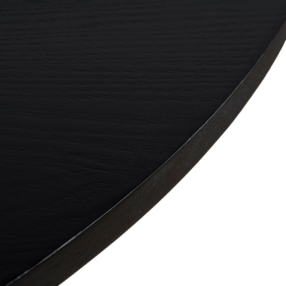 CDT12150-NI 1.2m Round Dining Table - Full Black