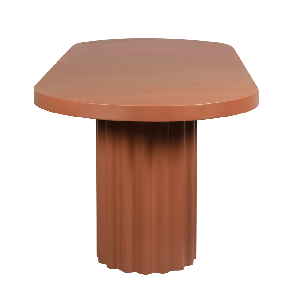 CDT12289-CO 2.4m Concrete Dining Table - Terracotta