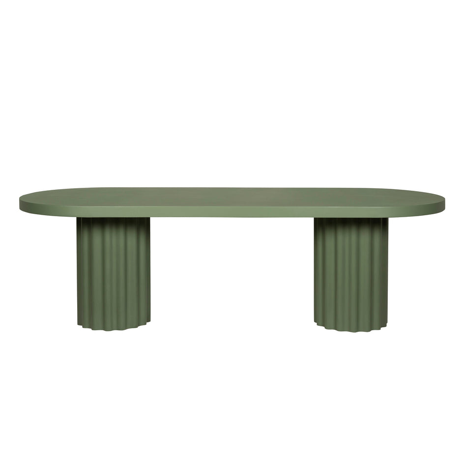 CDT12293-CO 2.4m Concrete Dining Table - Green