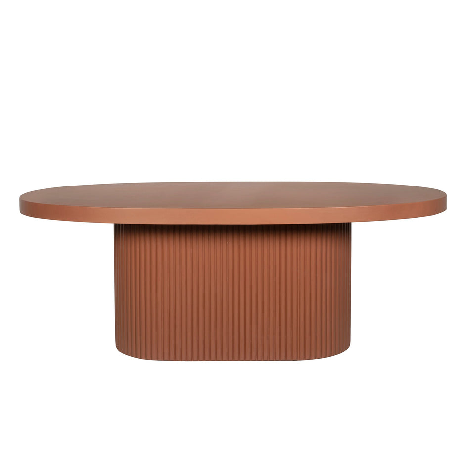 CDT12297-CO 2m Concrete Oval Dining Table - Terracotta