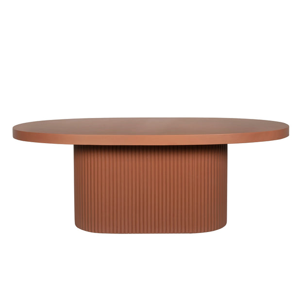 CDT12297-CO 2m Concrete Oval Dining Table - Terracotta