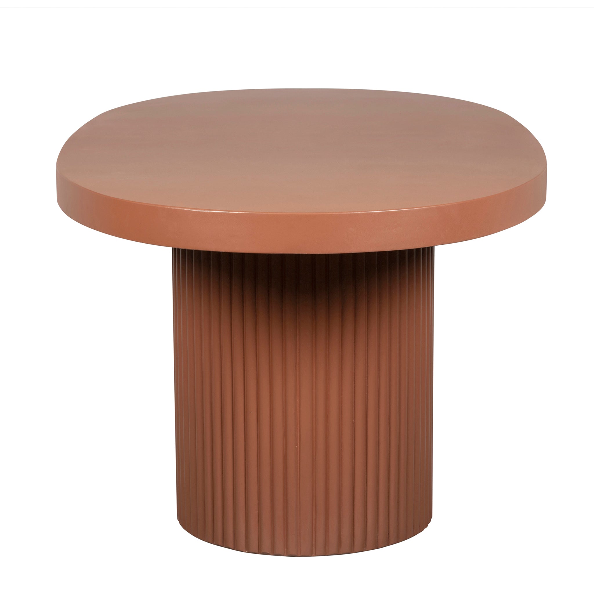 CDT12297-CO 2m Concrete Oval Dining Table - Terracotta