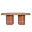 CDT12299-CO 2m Concrete Oval Dining Table- - Terracotta
