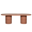 CDT12300-CO 2.4m Concrete Oval Dining Table - Terracotta