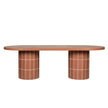 CDT12300-CO 2.4m Concrete Oval Dining Table - Terracotta