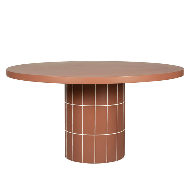 CDT12301-CO 1.4m Concrete Round Dining Table - Terracotta