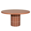 CDT12301-CO 1.4m Concrete Round Dining Table - Terracotta