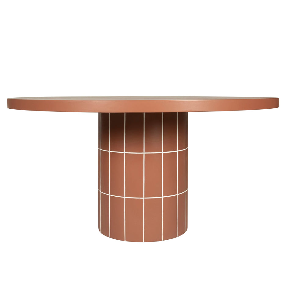 CDT12301-CO 1.4m Concrete Round Dining Table - Terracotta