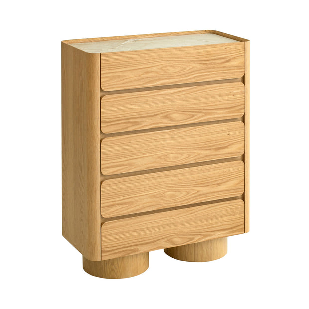 CDT12555-IG Stone Top Tallboy Drawer - Natural
