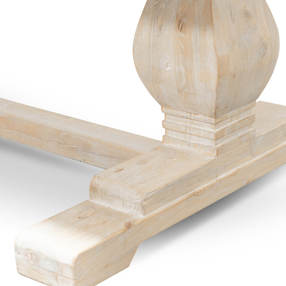 CDT2482 Dining Table 2.4m - Rustic White Washed