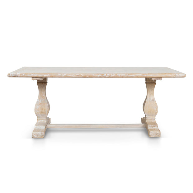 CDT511 198cm Dining Table - Rustic White Washed