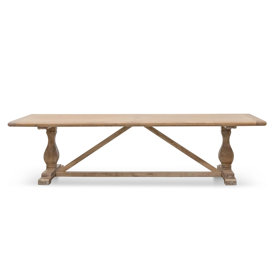 CDT514 3m Reclaimed Elm Dining Table - Rustic Natural