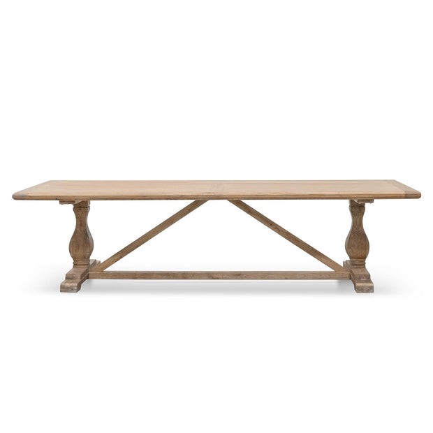 CDT514 3m Reclaimed Elm Dining Table - Rustic Natural