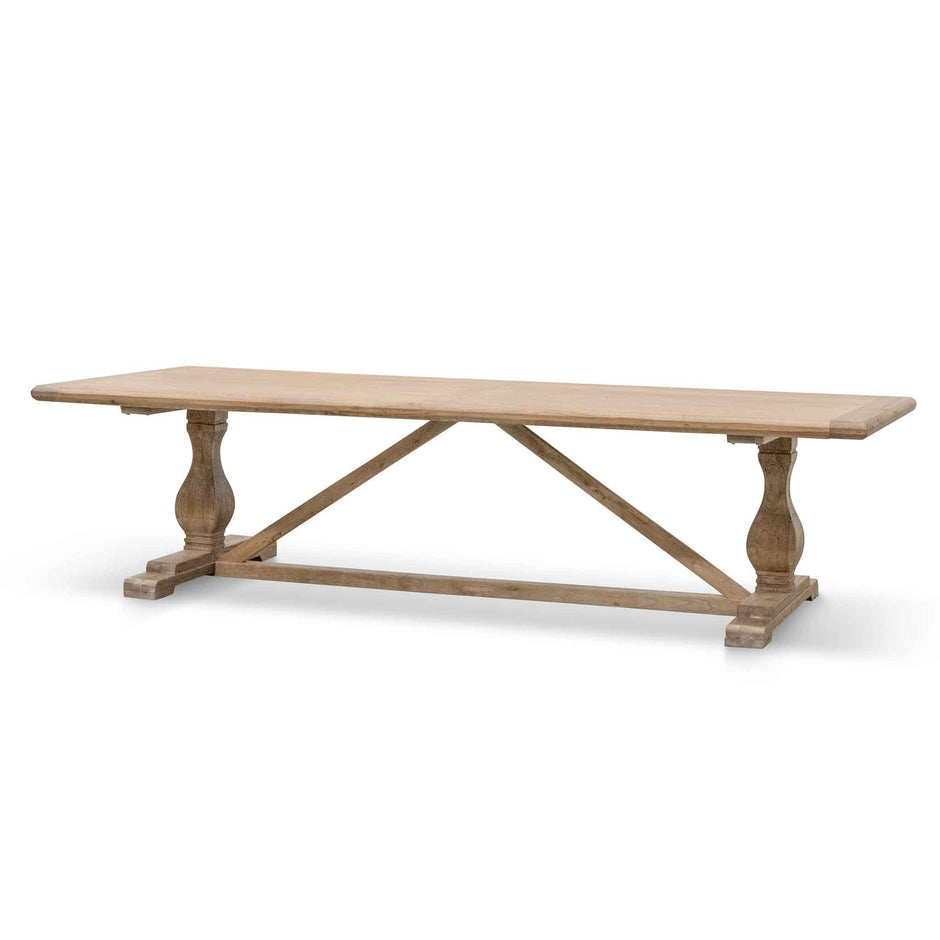 CDT514 3m Reclaimed Elm Dining Table - Rustic Natural