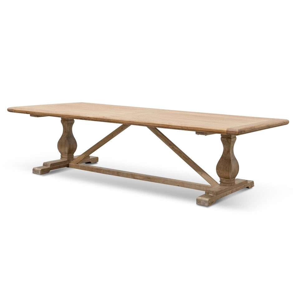 CDT514 3m Reclaimed Elm Dining Table - Rustic Natural