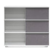 CDT6169-SN Inter-layered White Storage Cabinet - Grey Doors