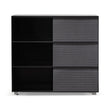 CDT6548-SN Inter-layered Black Storage Cabinet - Grey Doors