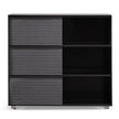 CDT6548-SN Inter-layered Black Storage Cabinet - Grey Doors