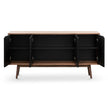 CDT6556-DW 1.6m Sideboard Buffet Unit - Walnut with Black Doors