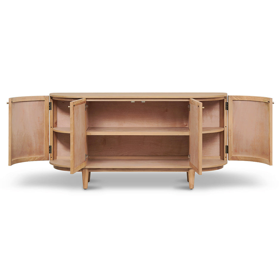CDT8406-NI 1.7m Natural Elm Sideboard - Rattan Doors