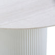 CDT8945-DW 1.2m Round Travertine Dining Table - White
