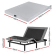 Artiss Queen Bed Frame and Giselle Bedding Queen Memory Foam Mattress Set, Electric Bed Base with Zero Gravity & 7 Zone Cooling Comfort for Back Pain Relief, Black & Grey, 15cm Thickness