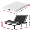 Artiss Double size bed frame & Giselle Bedding Double Mattress Combo, adjustable bed Base for Snoring Relief, Independent Head Foot Incline, Wireless Remote, Black,20cm Thickness