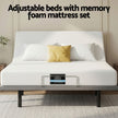 Artiss King size bed frame & Giselle Bedding King Mattress Combo, adjustable bed Base for Snoring Relief, Independent Head Foot Incline, Wireless Remote, Black,20cm Thickness