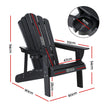 Gardeon Outdoor Chairs HDPE Adirondack Beach Chair Sun Lounge Patio Furniture Garden Black