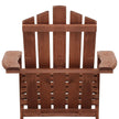 Gardeon 3PC Adirondack Outdoor Table and Chairs Wooden Beach Chair Brown
