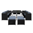 Gardeon Outdoor Dining Set 11 Piece Wicker Table Chairs Setting Black