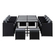 Gardeon Outdoor Dining Set 13 Piece Wicker Table Chairs Setting Black