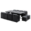 Gardeon Outdoor Dining Set 13 Piece Wicker Table Chairs Setting Black