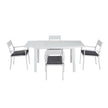 Gardeon Outdoor Dining Set 5 Piece Aluminum Extendable Table Setting White