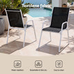 Gardeon 7 Piece Outdoor Dining Set Steel Textilene Patio Furniture Table and Chairs Black